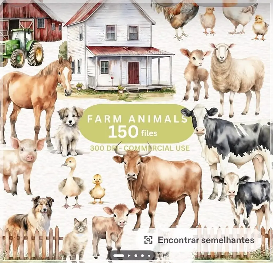 Kit Digital Animais Fazendinha Farm Animals 1 1