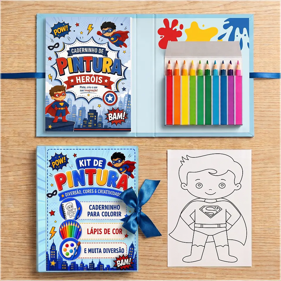 Arquivo de Corte Kit de Colorir Super Herois 7 1