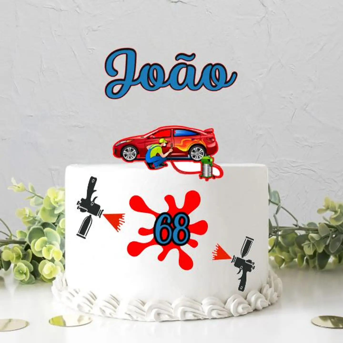 Arquivo de Corte Topo de Bolo Pintor de Carro 1 1
