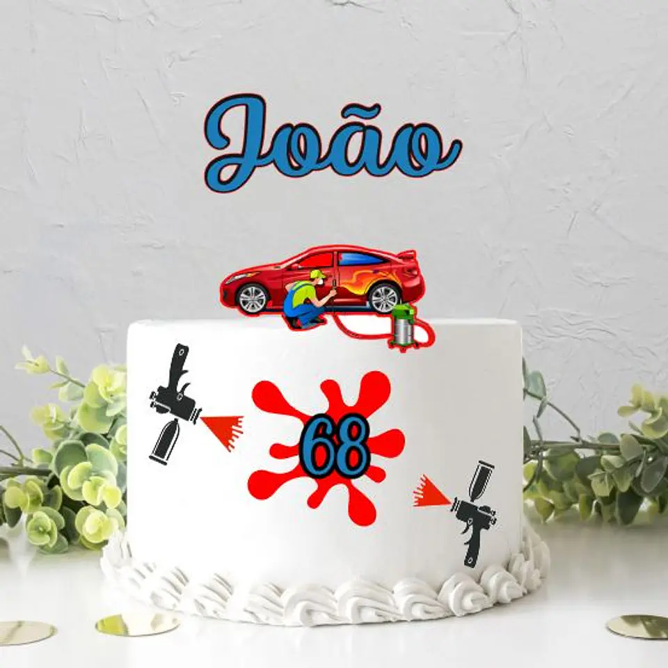Arquivo de Corte Topo de Bolo Pintor de Carro 1 1