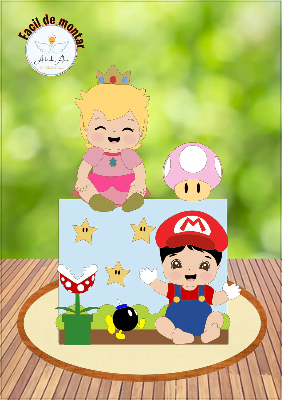 Arquivo de Corte Topo de Bolo Princesa Peach 3 1