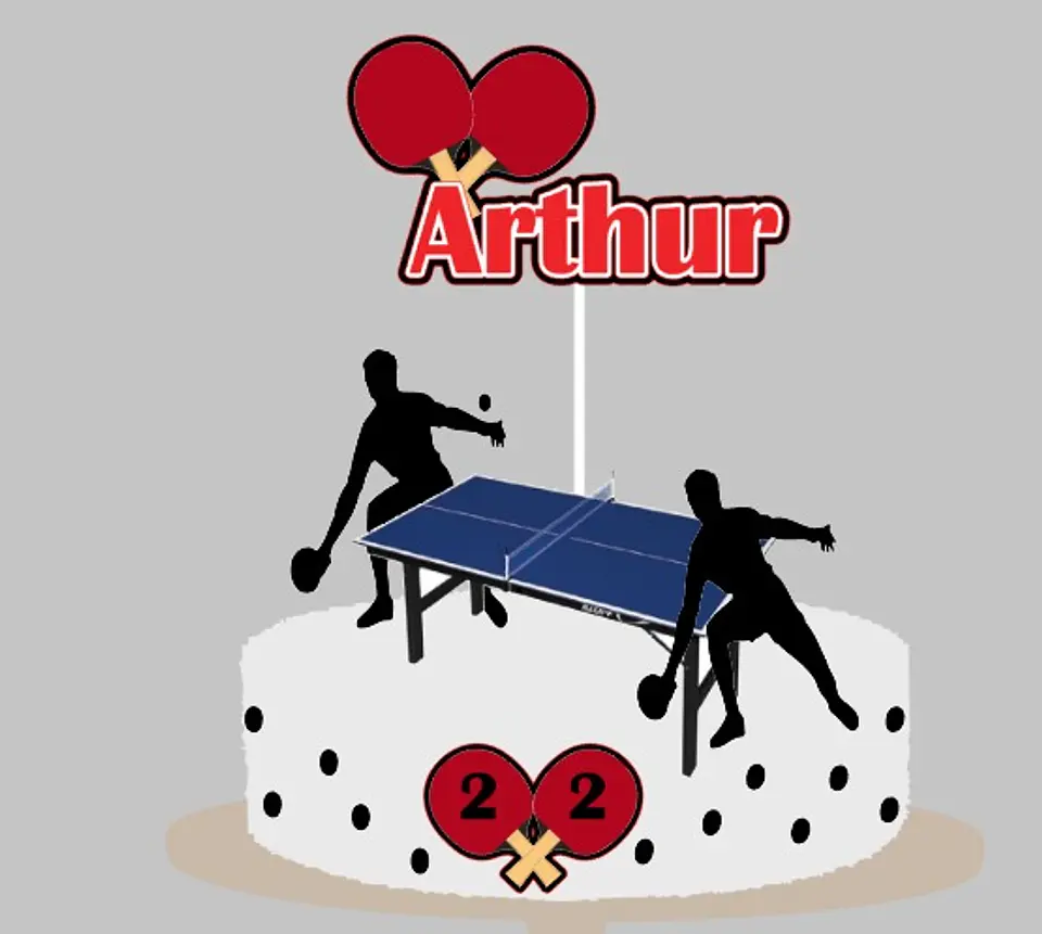 Arquivo de Corte Topo de Bolo Ping Pong 1 1