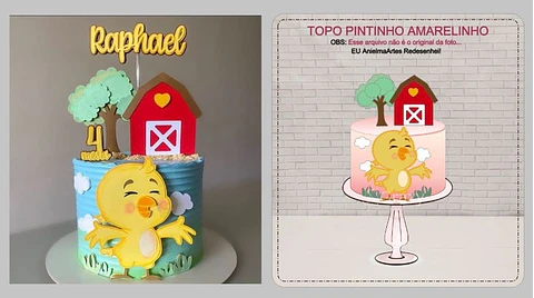 Arquivo de Corte Topo de Bolo Pintinho Amarelinho 2