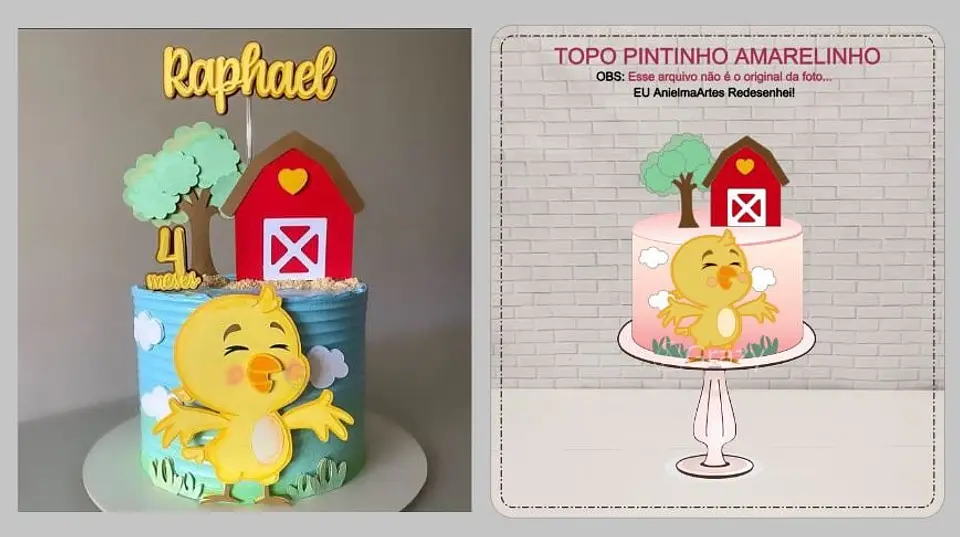 Arquivo de Corte Topo de Bolo Pintinho Amarelinho 2 1