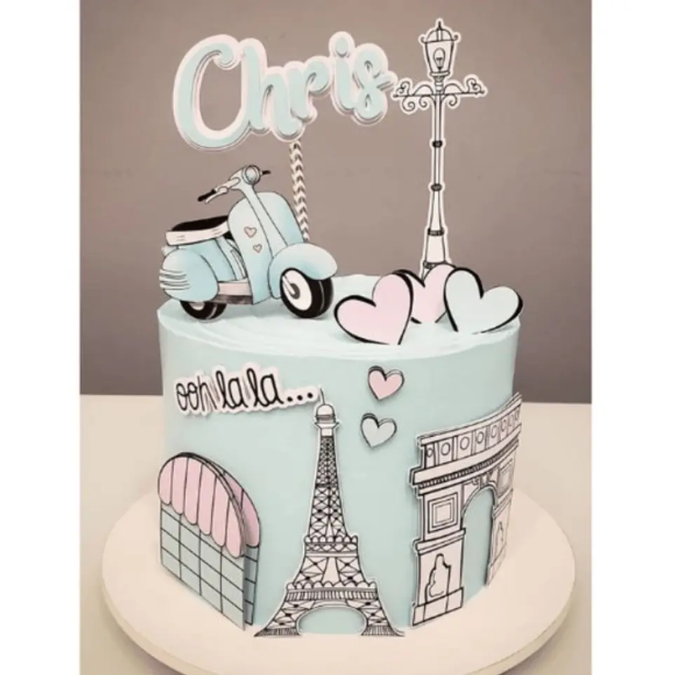 Arquivo de Corte Topo de Bolo Paris 6 1