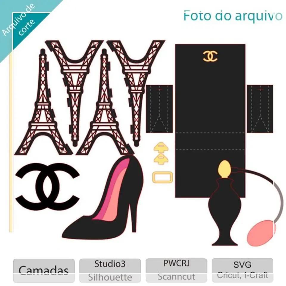 Arquivo de Corte Topo de Bolo Paris 4 1