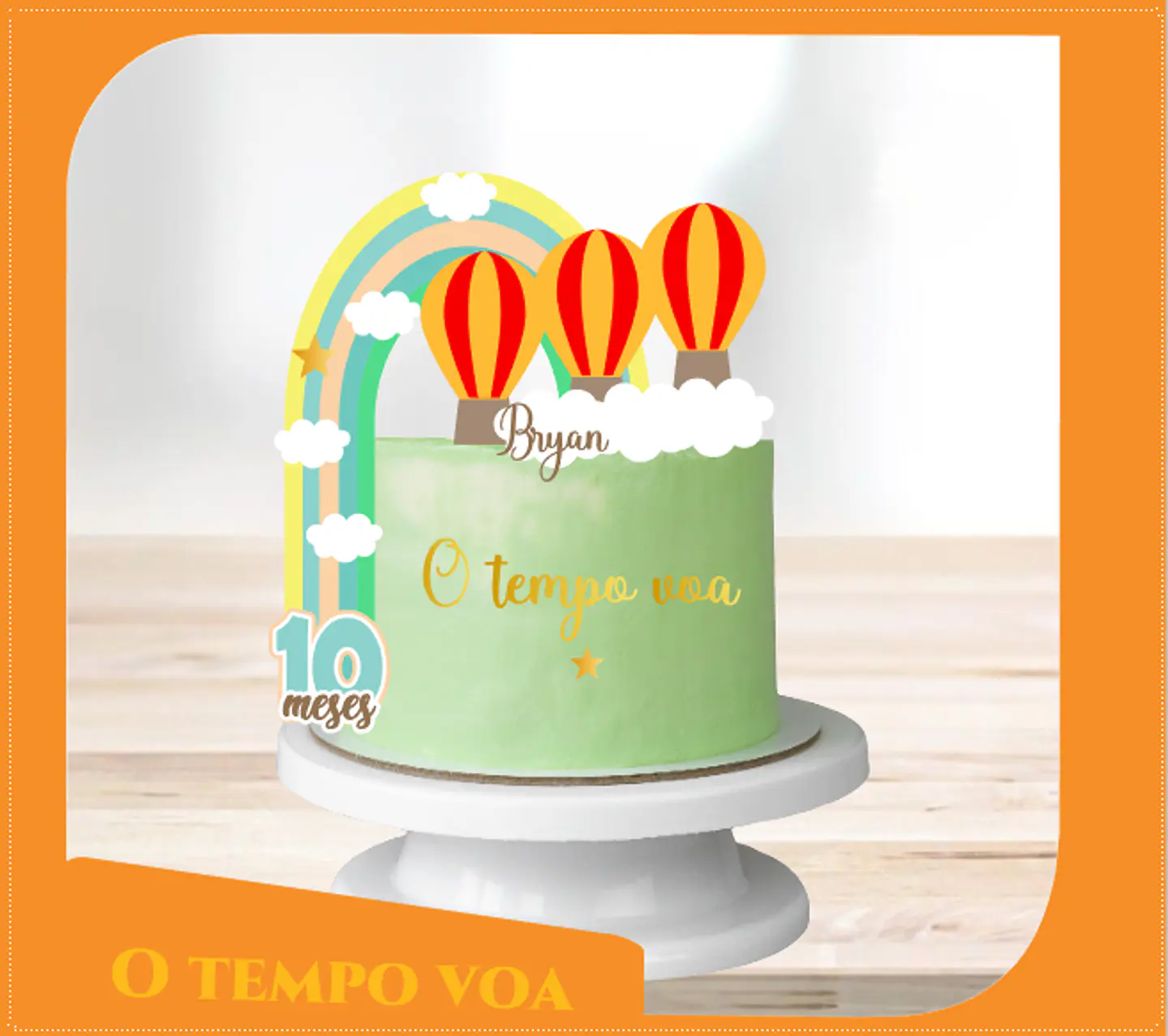 Arquivo de Corte Topo de Bolo O Tempo Voa Menino 8 1