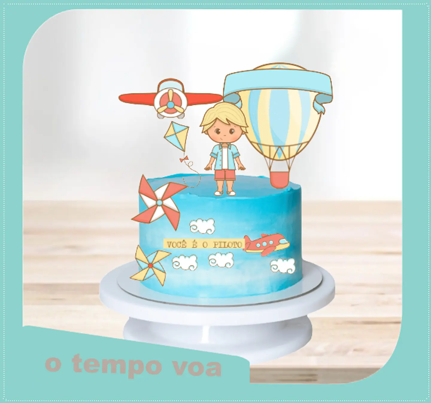 Arquivo de Corte Topo de Bolo O Tempo Voa Menino 6 1