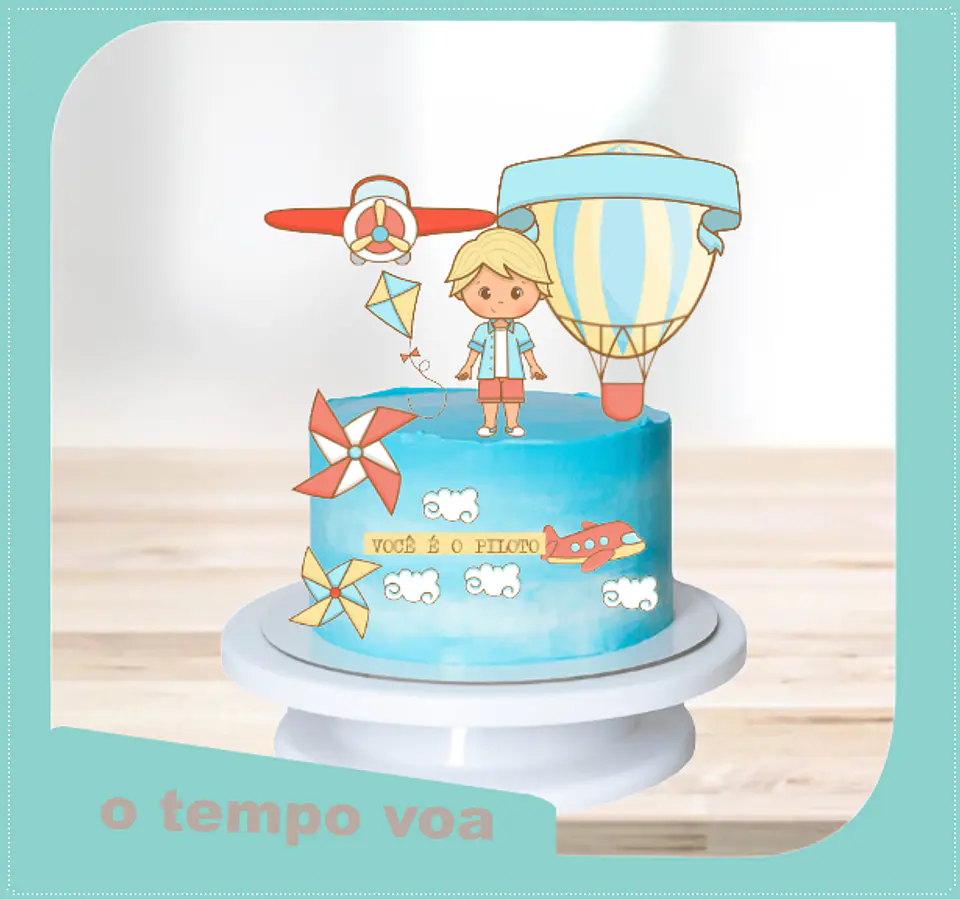 Arquivo de Corte Topo de Bolo O Tempo Voa Menino 6 1