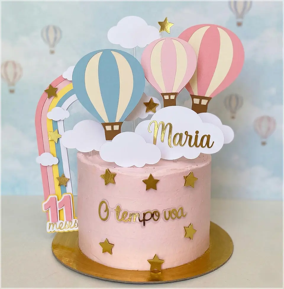 Arquivo de Corte Topo de Bolo O Tempo Voa Menina 3 1