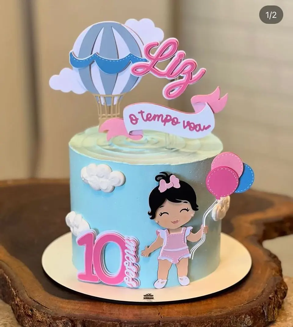 Arquivo de Corte Topo de Bolo O Tempo Voa Menina 1 1