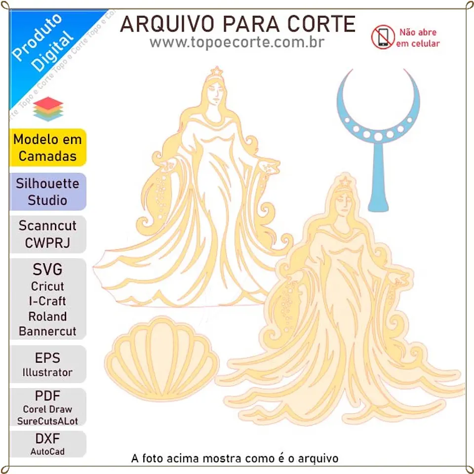Arquivo de Corte Topo de Bolo Orixás Iemanja 4 1