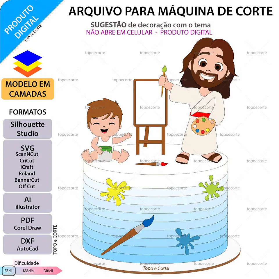 Arquivo de Corte Topo de Bolo O Maior Pintor do Mundo 4 1