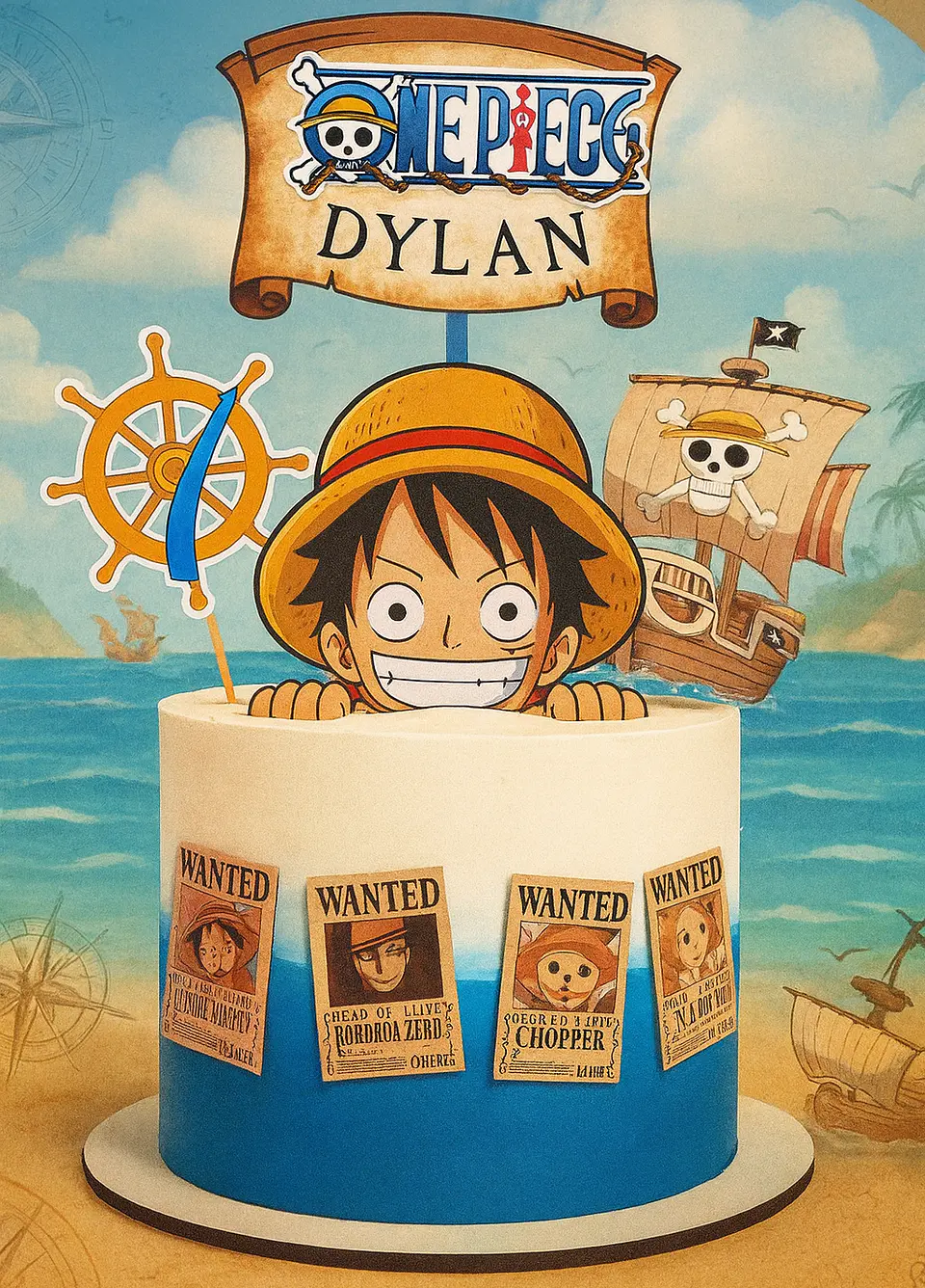 Arquivo de Corte Topo de Bolo One Piece 25 1