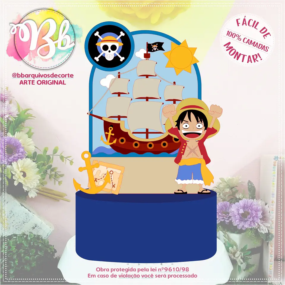 Arquivo de Corte Topo de Bolo One Piece 1 1