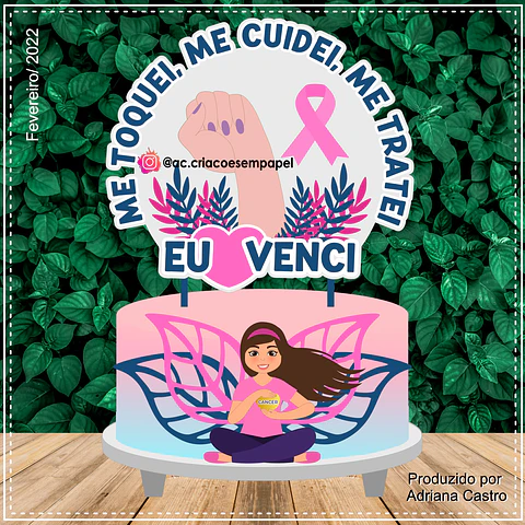 Arquivo de Corte Topo de Bolo Outubro Rosa 5