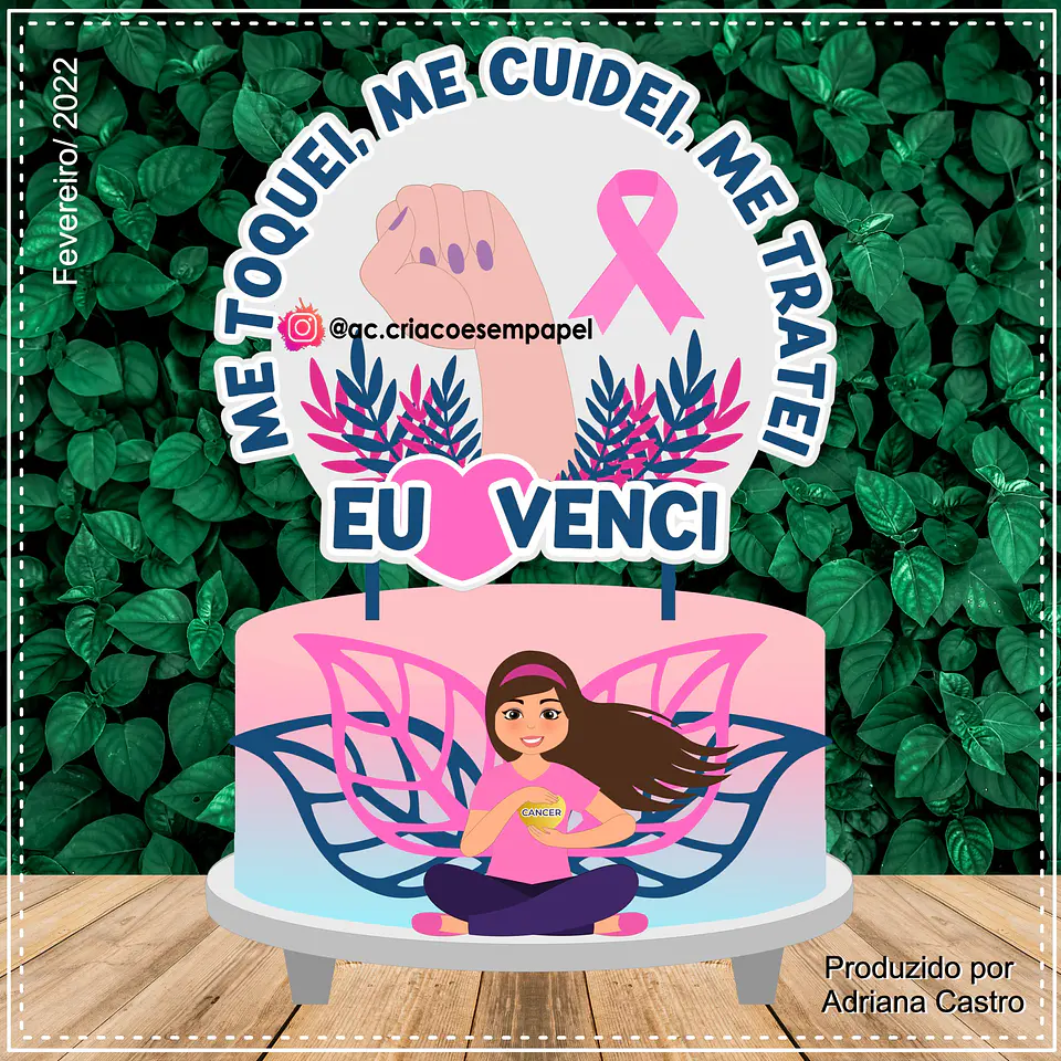 Arquivo de Corte Topo de Bolo Outubro Rosa 5 1