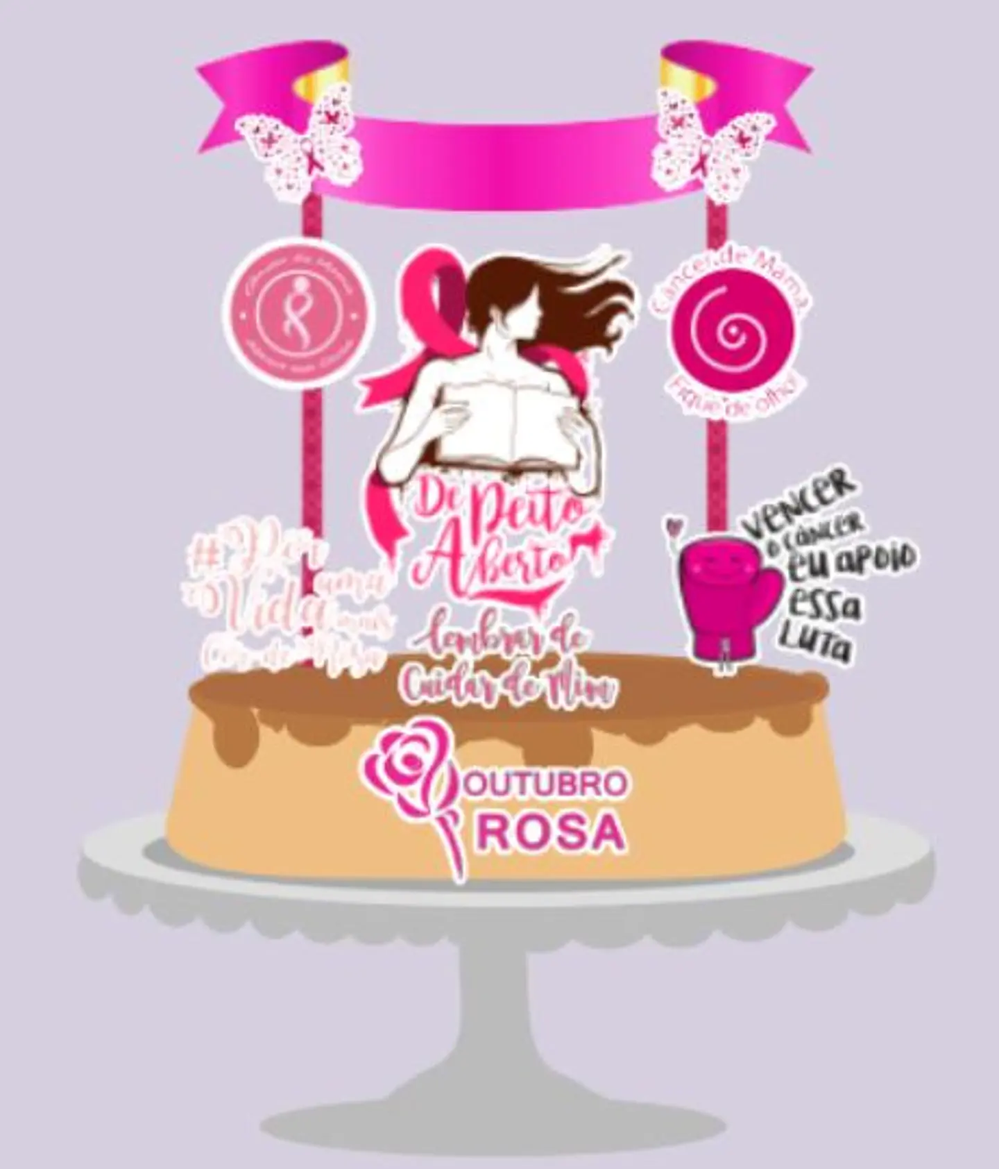 Arquivo de Corte Topo de Bolo Outubro Rosa 1 1