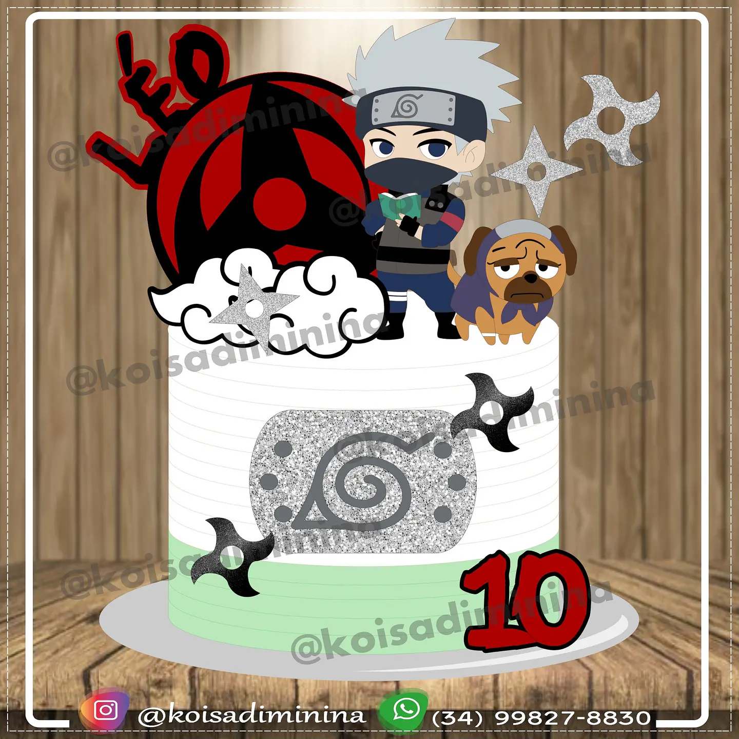 Arquivo de Corte Topo de Bolo Naruto Kakashi Hatake 3 1