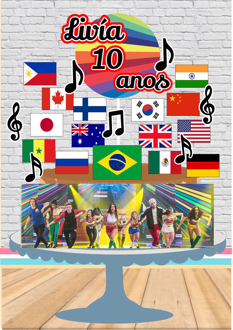 Arquivo de Corte Topo de Bolo Now United 7 1