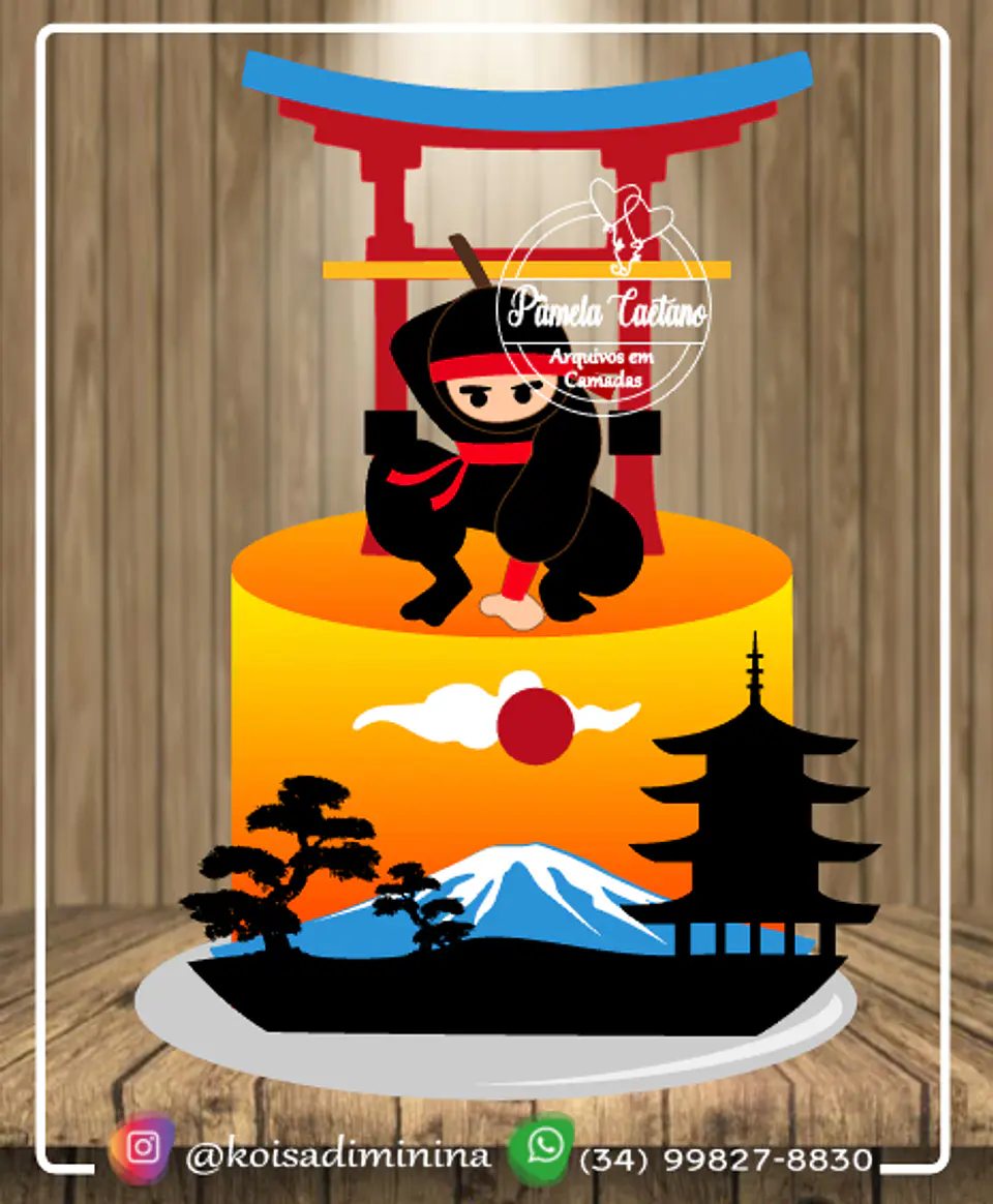 Arquivo de Corte Topo de Bolo Ninja 2 1