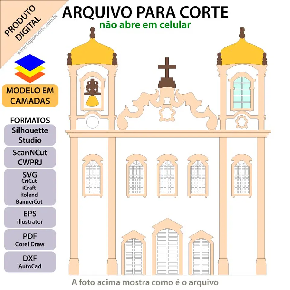 Arquivo de Corte Topo de Bolo Igreja 1 1