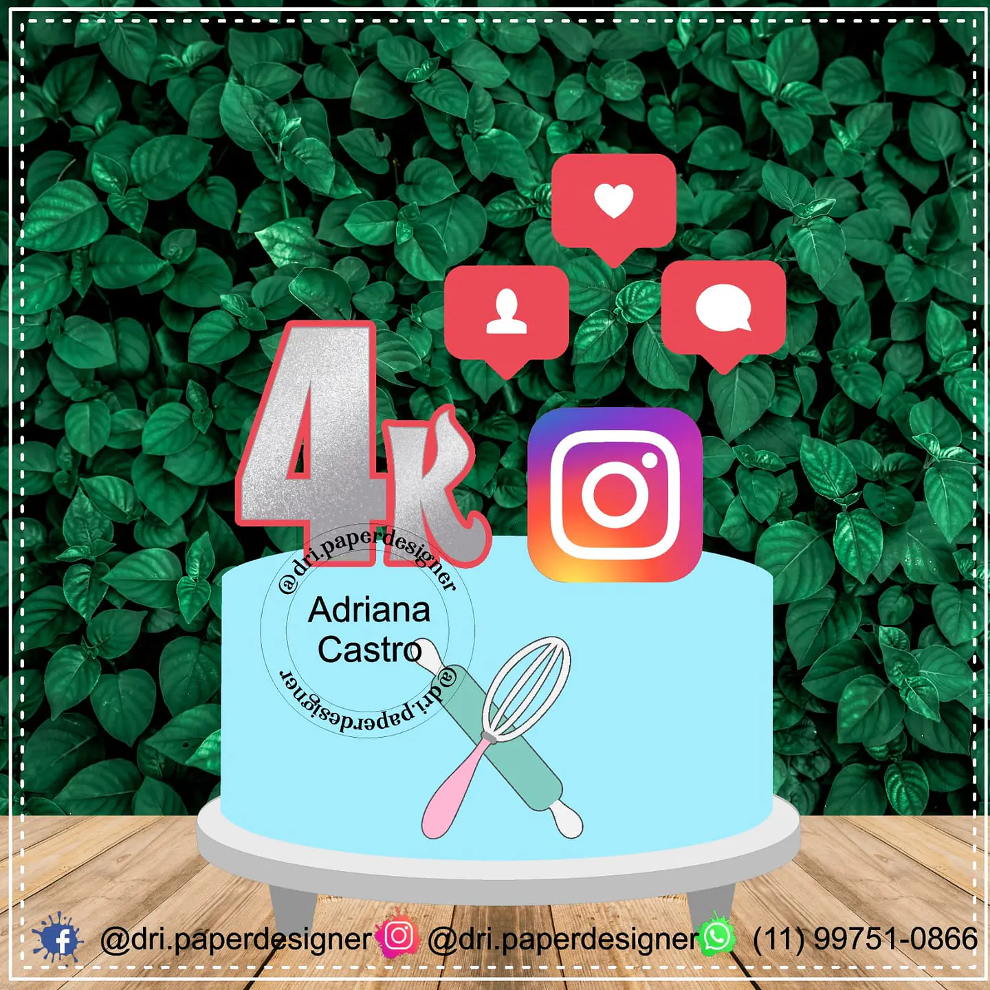 Arquivo de Corte Topo de Bolo Instagram 2 1