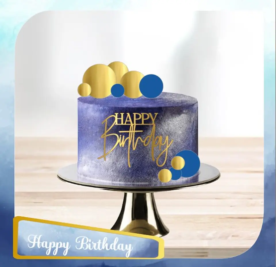 Arquivo de Corte Topo de Bolo Happy Birthday 90 1