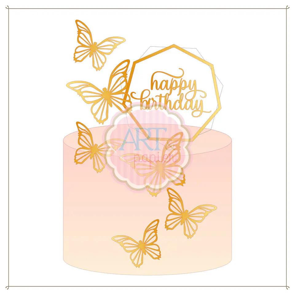 Arquivo de Corte Topo de Bolo Happy Birthday 58 1