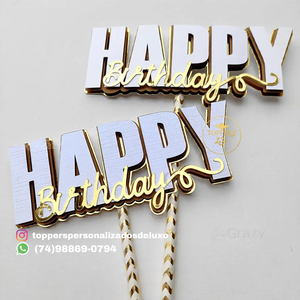 Arquivo de Corte Topo de Bolo Happy Birthday 50 1
