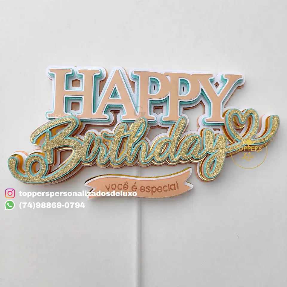 Arquivo de Corte Topo de Bolo Happy Birthday 49 1