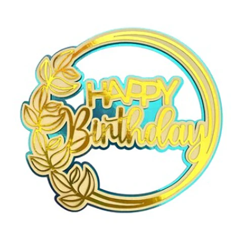 Arquivo de Corte Topo de Bolo Happy Birthday 8