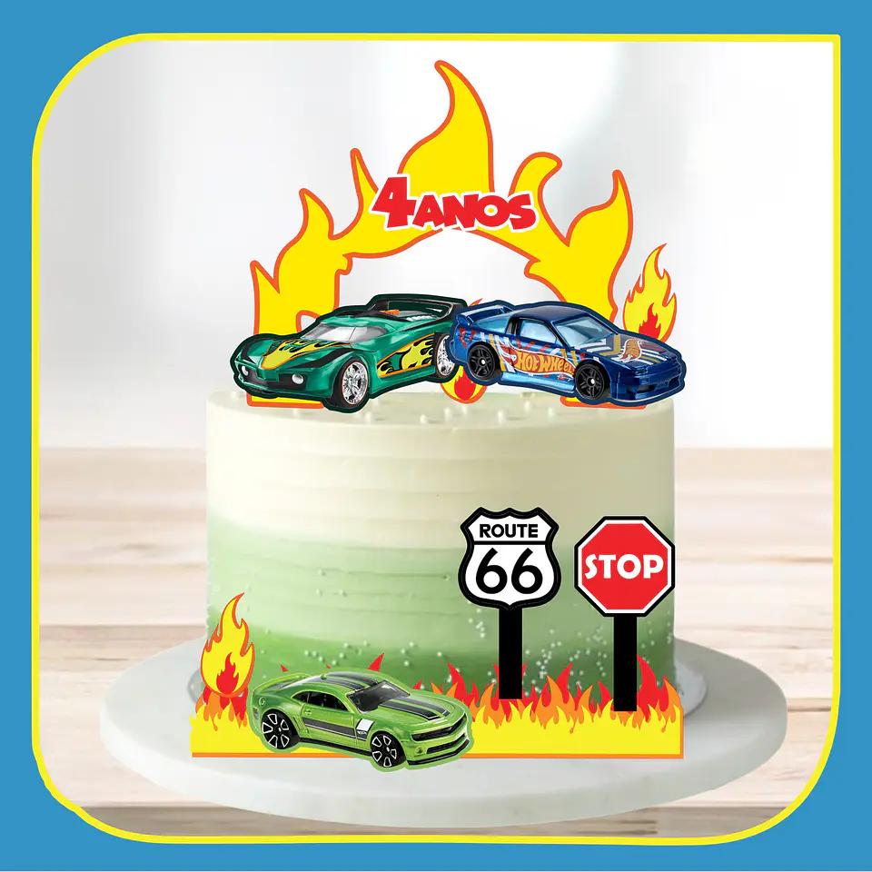 Arquivo de Corte Topo de Bolo Hot Wheels 19 1