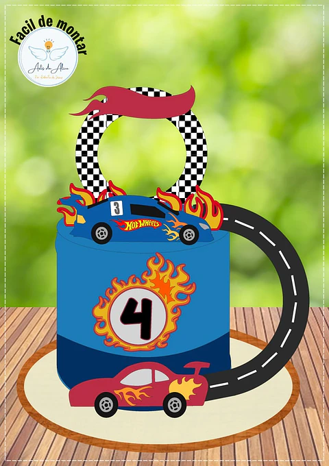 Arquivo de Corte Topo de Bolo Hot Wheels 16