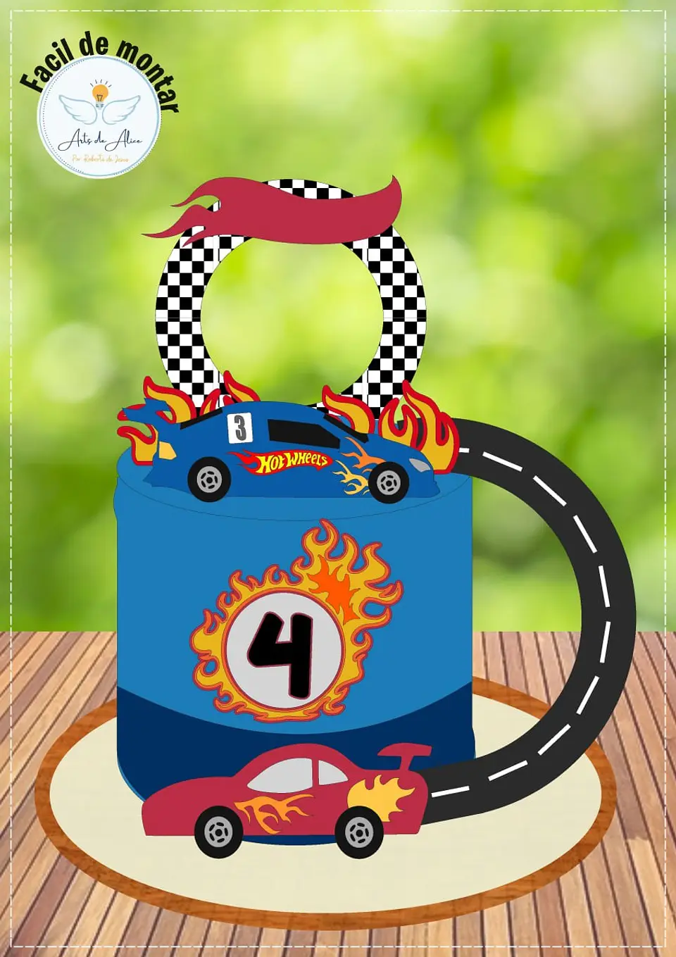 Arquivo de Corte Topo de Bolo Hot Wheels 16 1