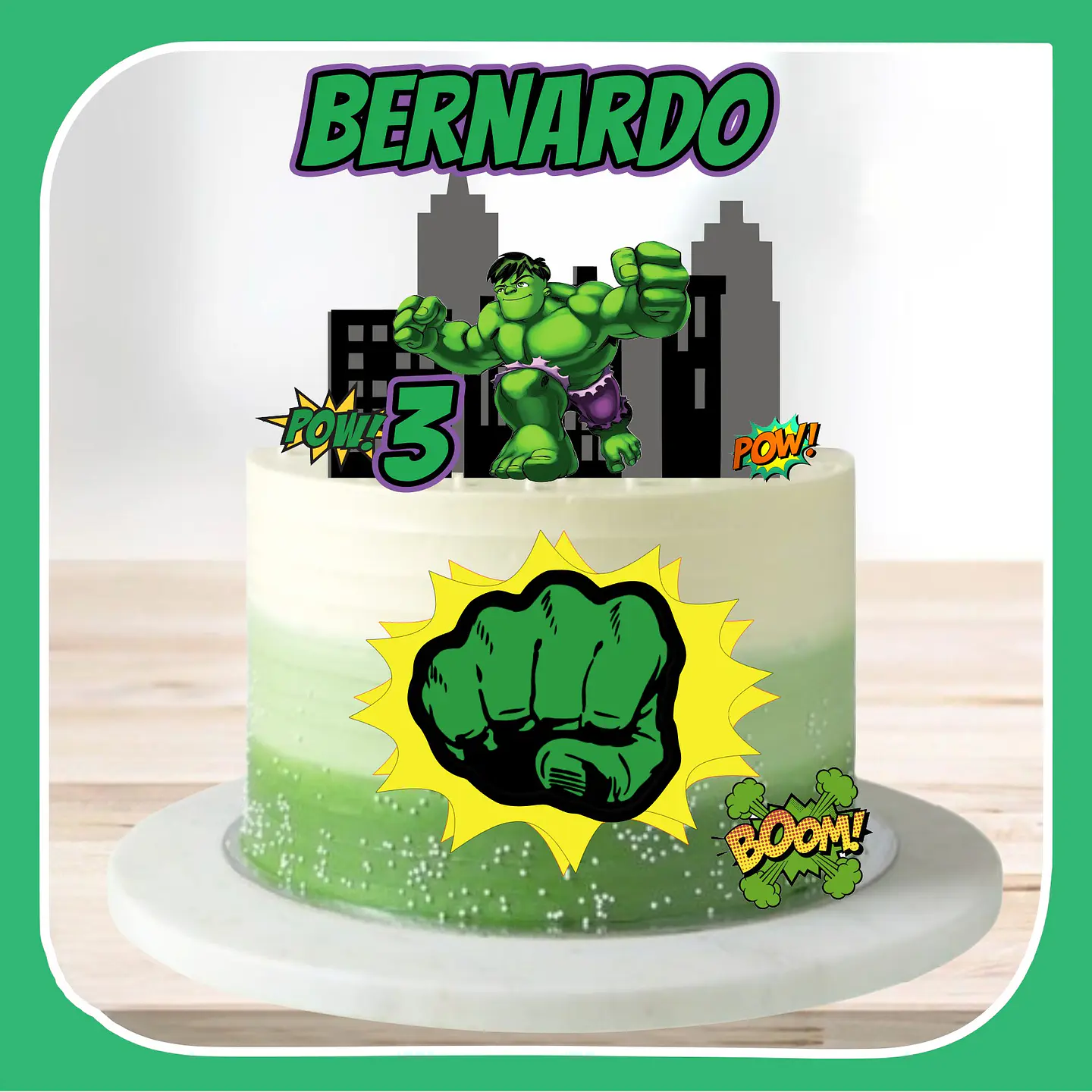 Arquivo de Corte Topo de Bolo Hulk 18 1