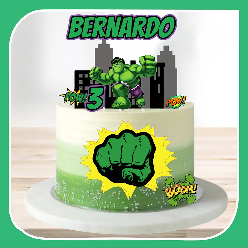 Arquivo de Corte Topo de Bolo Hulk 18 1
