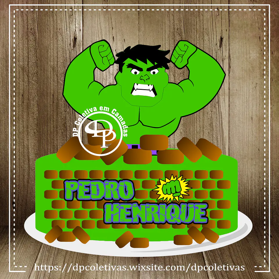Arquivo de Corte Topo de Bolo Hulk 11 1