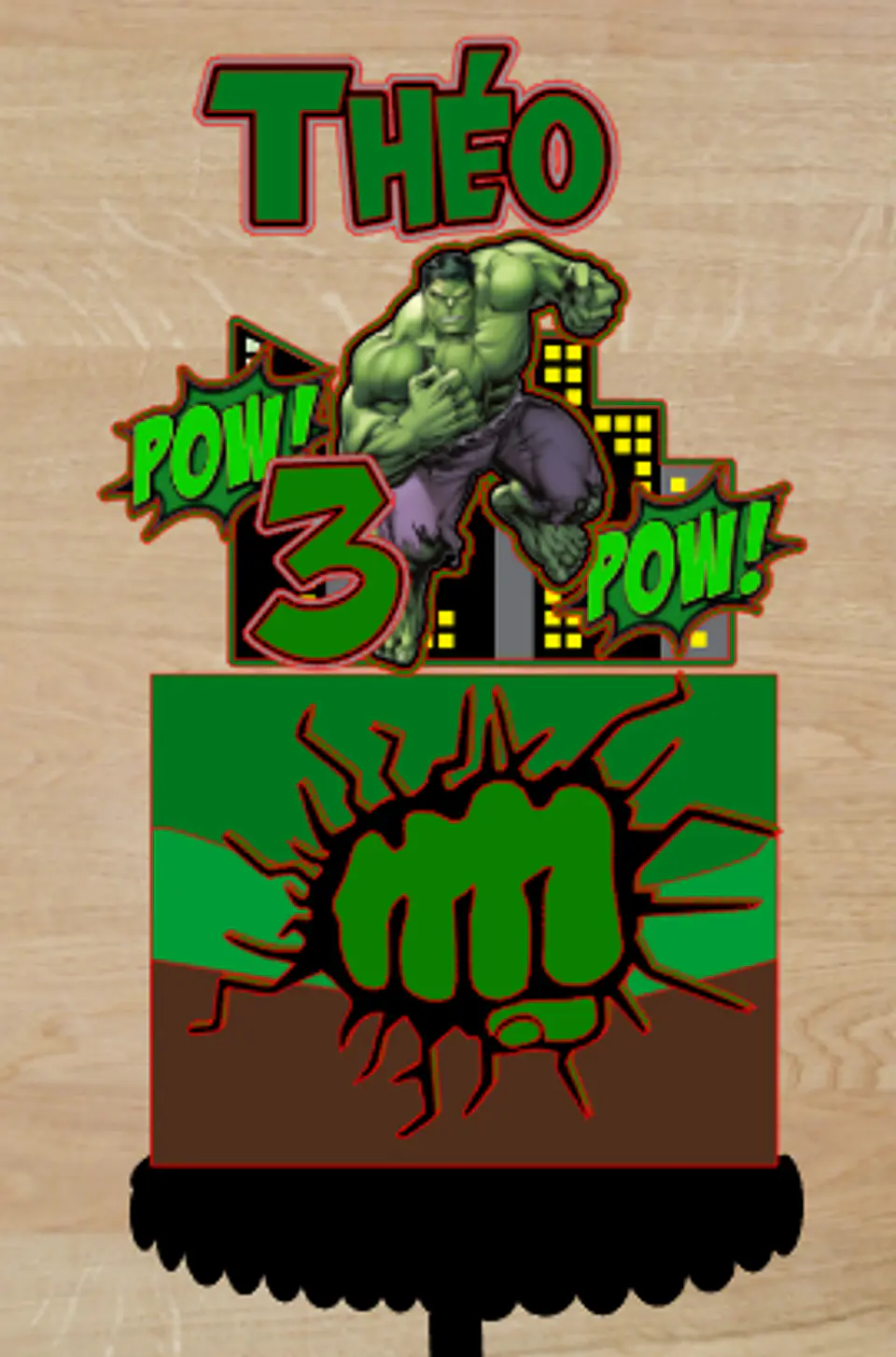 Arquivo de Corte Topo de Bolo Hulk 5 1