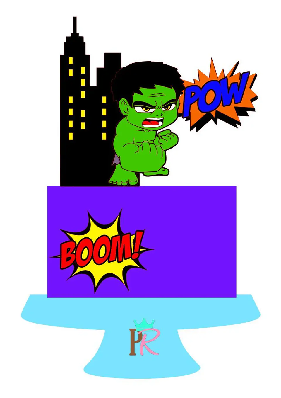 Arquivo de Corte Topo de Bolo Hulk 3 1