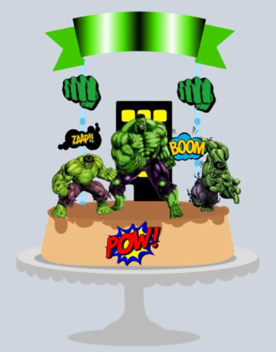 Arquivo de Corte Topo de Bolo Hulk 2 1