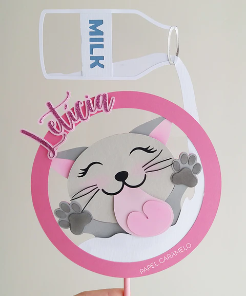 Arquivo de Corte Topo de Bolo Gatinho Gatinha 7