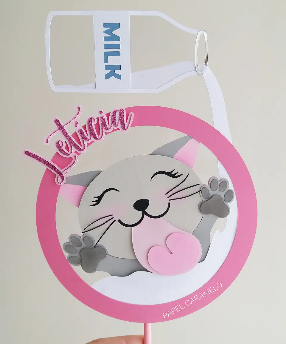 Arquivo de Corte Topo de Bolo Gatinho Gatinha 7 1