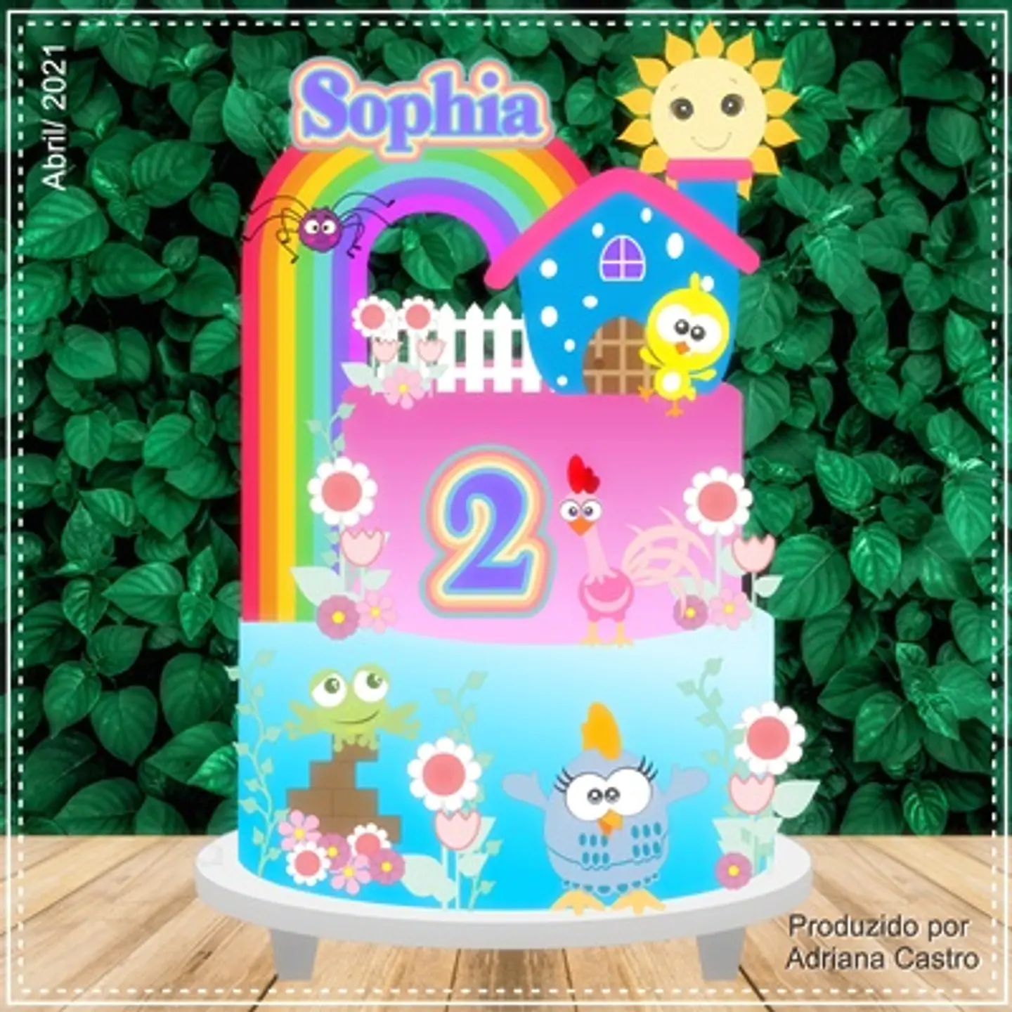 Arquivo de Corte Topo de Bolo Galinha Pintadinha Mini 3 1