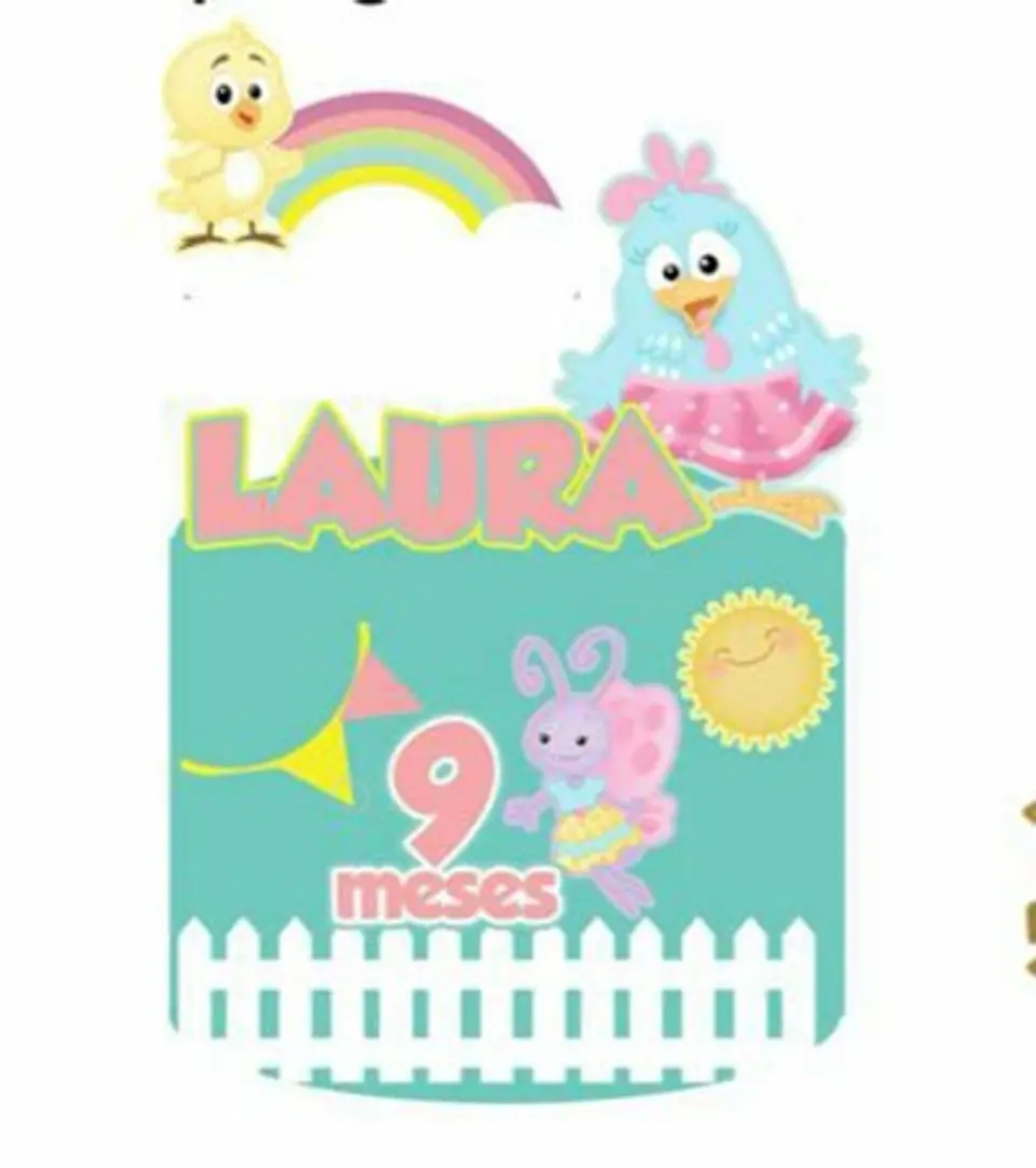 Arquivo de Corte Topo de Bolo Galinha Pintadinha Candy Rosa Menina Mini 2 1