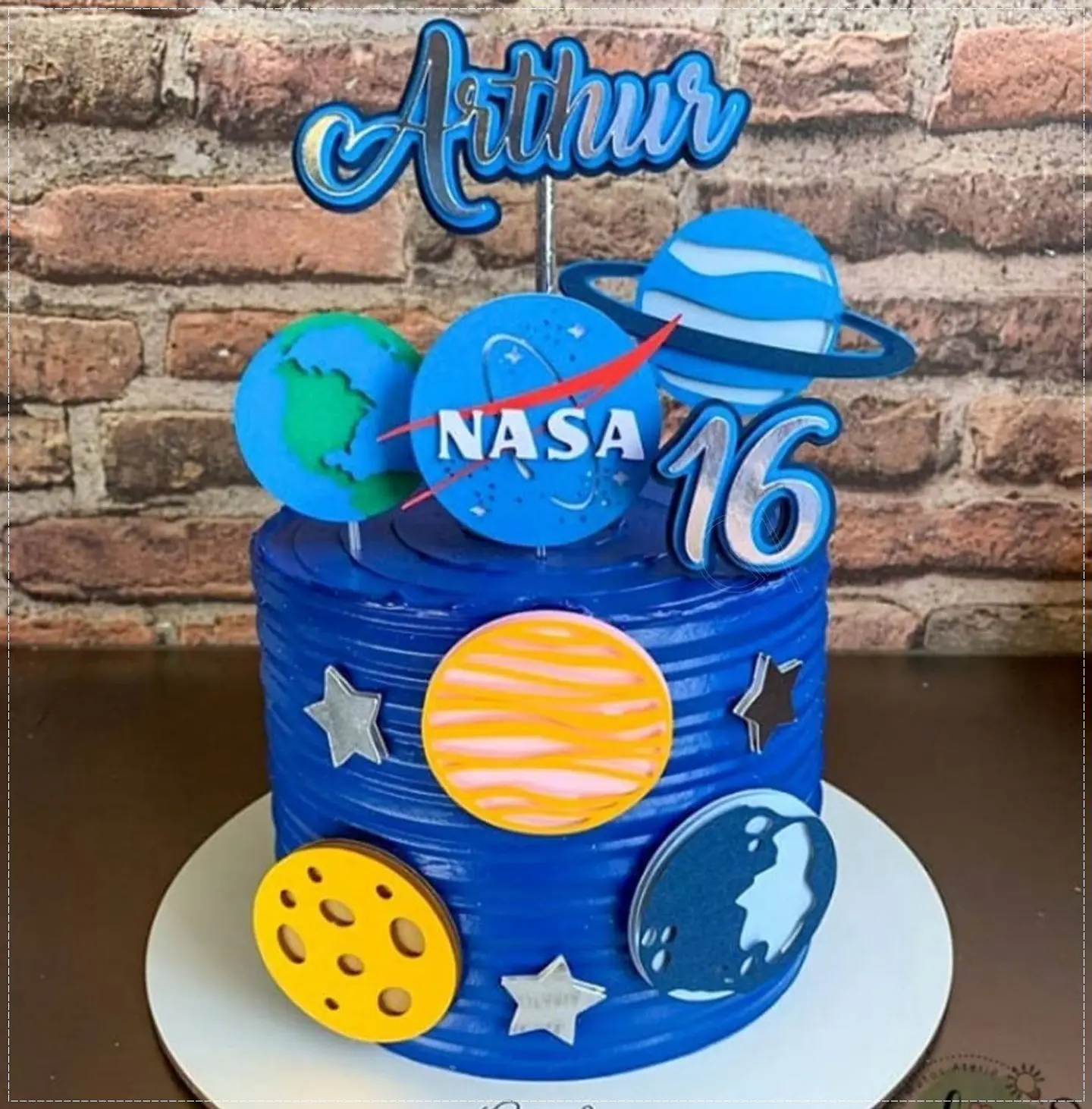 Arquivo de Corte Topo de Bolo Galáxia Espaço 2 1