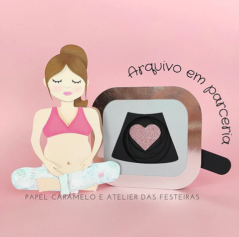 Arquivo de Corte Topo de Bolo Gestante - Grávida 18