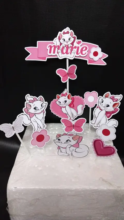 Arquivo de Corte Topo de Bolo Gatinha Marie 3