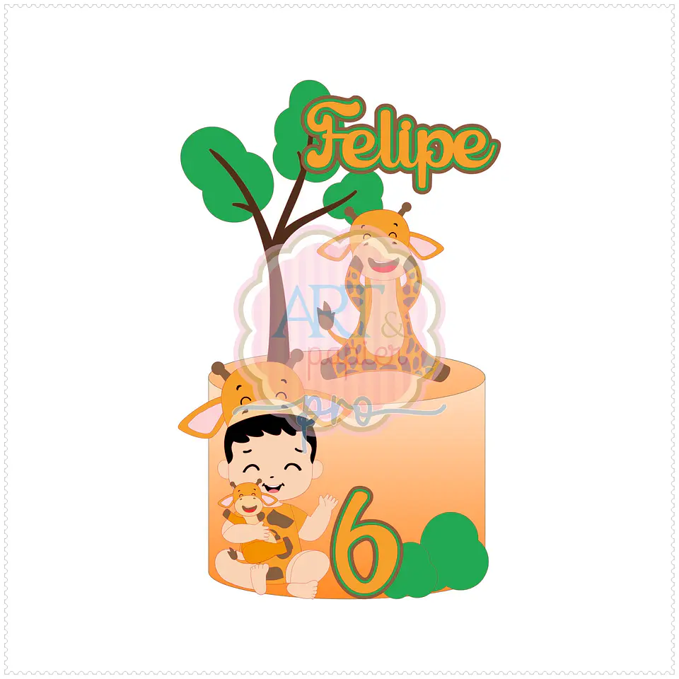 Arquivo de Corte Topo de Bolo Girafinha 22 1