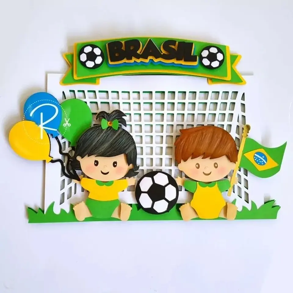 Arquivo de Corte Topo de Bolo Futebol Copa Menina Menino 85 1